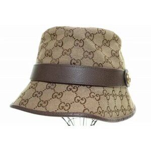 Gucci GG Canvas Fedora Hat L 4hg62 2564 Hat Bucket Hat Brown Aa